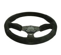 NRG Innovations - NRG Innovations Reinforced Steering Wheel (350mm / 2.5in. Deep) Blk Suede Comfort Grip w/5mm Matte Blk Spokes - Image 3