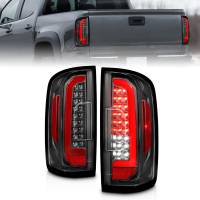 ANZO 15-21 Chevrolet Colorado Full LED Tail Lights w/ Red Lightbar Black Housing Clear Lens - Image 1