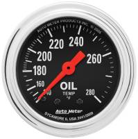 AutoMeter Traditional Chrome 2-1/16in 140-280 Deg F Mechanical Oil Temp Gauge