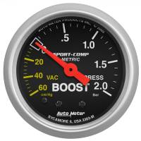AutoMeter Sport-Comp 52mm 60cm/HG -2.0 Bar Mechanical Boost Gauge