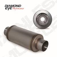 Diamond Eye Performance - Diamond Eye Exhaust Muffler, 4" Perforated Packed Muffler 20" Overal, 14" Body, 7" Case 409 Stainless Steel - Image 1