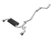 aFe Takeda 2020 Toyota Supra L6-3.0L (t) 3in-2.5in 304 SS CB Exhaust Blue Flame Tips