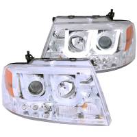 ANZO Headlights, Tail Lights and More  - ANZO 2004-2008 Ford F-150 Projector Headlights w/ U-Bar Chrome - Image 1