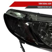 Spec'D Tuning Products - Spec-D 2006-2011 Honda Civic Sedan Crystal Headlights (Chrome Housing/Smoke Lens) - Image 3