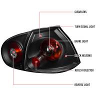 Spec'D Tuning Products - Spec-D 2006-2009 Volkswagen Golf GTI Mk5/Rabbit/R32 Tail Lights (Matte Black Housing/Clear Lens) - Image 7