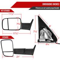 Spec'D Tuning Products - Spec-D 1998-2001 Dodge RAM 1500/1998-2002 RAM 2500/3500 Chrome Power Heated Towing Mirrors With Clear Lens LED Turn Signal - Image 5