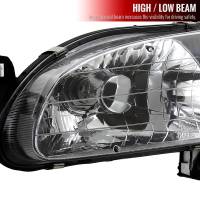 Spec'D Tuning Products - Spec-D 1998-2000 Toyota Corolla Factory Style Crystal Headlights w/ Corner Lights & Bulbs (Matte Black Housing/Clear Lens) - Image 1