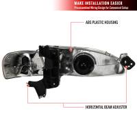 Spec'D Tuning Products - Spec-D 1998-2000 Toyota Corolla Factory Style Crystal Headlights w/ Corner Lights & Bulbs (Matte Black Housing/Clear Lens) - Image 6