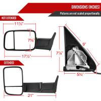 Spec'D Tuning Products - Spec-D 1998-2001 Dodge RAM 1500/1998-2002 RAM 2500/3500 Black Power Heated Towing Mirrors With Clear Lens LED Turn Signal - Image 5