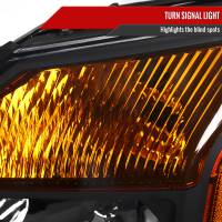 Spec'D Tuning Products - Spec-D 2004-2015 Nissan Titan/ 2004-2007 Armada Factory Style Headlights w/ Amber Reflectors (Matte Black Housing/Clear Lens) - Image 3