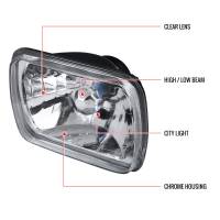 Spec'D Tuning Products - Spec-D Universal 7"x6" H4 Crystal Headlights (Chrome Housing/Glass Lens) - Image 6