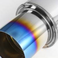 Spec'D Tuning Products - Spec-D Apexi N1 Style 2.5" Inlet Exhaust Muffler - 4" Burnt Blue Titanium Tip - Image 2