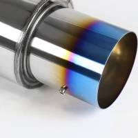 Spec'D Tuning Products - Spec-D Apexi N1 Style 2.5" Inlet Exhaust Muffler - 4" Burnt Blue Titanium Tip - Image 3