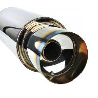 Spec'D Tuning Products - Spec-D Apexi N1 Style 2.5" Inlet Exhaust Muffler - 4" Burnt Blue Tip - Image 1