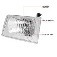 Spec'D Tuning Products - Spec-D 1992-2006 Ford Econoline Factory Style Crystal Headlights (Chrome Housing/Clear Lens) - Image 7