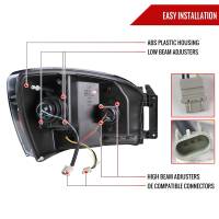 Spec'D Tuning Products - Spec-D 2006-2008 Dodge RAM 1500/ 2006-2009 2500 3500 Switchback LED C-Bar Projector Headlights (Jet Black Housing/Clear Lens) - Image 5