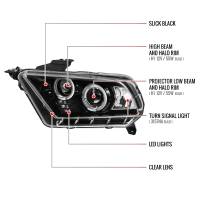 Spec'D Tuning Products - Spec-D 2010-2014 Ford Mustang Dual Halo Projector Headlights (Jet Black Housing/Clear Lens) - Image 6