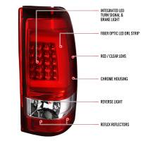 Spec'D Tuning Products - Spec-D 1999-2002 Chevrolet Silverado/ 1999-2006 GMC Sierra LED Tail Lights - G2 (Chrome Housing/Red Clear Lens) - Image 6
