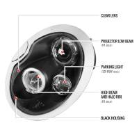 Spec'D Tuning Products - Spec-D 2002-2008 Mini Cooper R50 R53 R52 Single Halo Projector Headlights (Matte Black Housing/Clear Lens) - Image 6