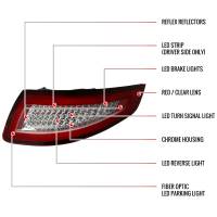 Spec'D Tuning Products - Spec-D 2005-2008 Porsche 911 997 Carrera / 2007-2009 911 997 GT3 LED Tail Lights (Chrome Housing/Red Lens) - Image 7