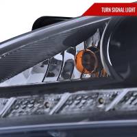 Spec'D Tuning Products - Spec-D 2010-2012 Hyundai Genesis Coupe R8 Style LED Strip Projector Headlights (Glossy Black Housing/Smoke Lens) - Image 3