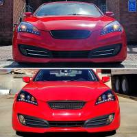 Spec'D Tuning Products - Spec-D 2010-2012 Hyundai Genesis Coupe R8 Style LED Strip Projector Headlights (Glossy Black Housing/Smoke Lens) - Image 7