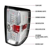 Spec'D Tuning Products - Spec-D 2014-2018 Chevrolet Silverado 1500/ 2015-2019 Silverado 2500HD 3500HD GMC Sierra 3500HD LED Tail Lights (Chrome Housing/Clear Lens) - Image 6