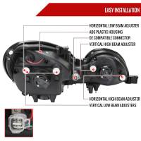 Spec'D Tuning Products - Spec-D 1998-2005 Lexus GS300/GS400/GS430 Halo Projector Headlights w/ SMD LED Light Strip (Matte Black Housing/Clear Lens) - Image 5