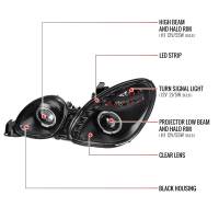 Spec'D Tuning Products - Spec-D 1998-2005 Lexus GS300/GS400/GS430 Halo Projector Headlights w/ SMD LED Light Strip (Matte Black Housing/Clear Lens) - Image 6