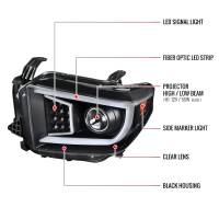 Spec'D Tuning Products - Spec-D 2014-2021 Toyota Tundra LED C-Bar Projector Headlights w/ LED Turn Signal Lights (Matte Black Housing/Clear lens)) - Image 6