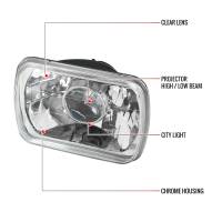 Spec'D Tuning Products - Spec-D Universal 7"x6" H4 Projector Headlights (Chrome Housing/Clear Lens) - Image 6