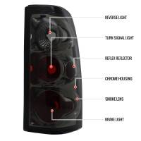 Spec'D Tuning Products - Spec-D 1999-2002 Chevrolet Silverado/ 1999-2006 GMC Sierra Tail Lights (Chrome Housing/Smoke Lens) - Image 4