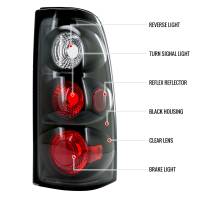 Spec'D Tuning Products - Spec-D 1999-2002 Chevrolet Silverado/ 1999-2006 GMC Sierra Tail Lights (Matte Black Housing/Clear Lens) - Image 4