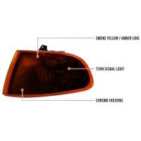 Spec'D Tuning Products - Spec-D 1992-1995 Honda Civic 2/3DR Corner Lights (Chrome Housing/Amber Smoke Lens) - Image 6