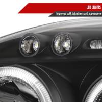 Spec'D Tuning Products - Spec-D 1999-2000 Honda Civic Dual Halo Projector Headlights (Matte Black Housing/Clear Lens) - Image 3