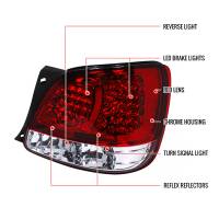 Spec'D Tuning Products - Spec-D 1998-2005 Lexus GS300/GS400/GS430 LED Tail Lights (Chrome Housing/Red Clear Lens) - Image 6