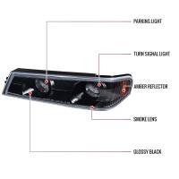 Spec'D Tuning Products - Spec-D 2004-2012 Chevrolet Colorado / GMC Canyon Corner Lights (Glossy Black Housing/Smoke Lens) - Image 6