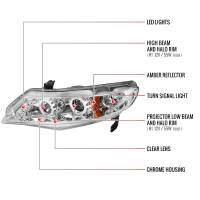 Spec'D Tuning Products - Spec-D 2006-2011 Honda Civic Sedan Dual Halo Projector Headlights (Chrome Housing/Clear Lens) - Image 6