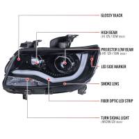 Spec'D Tuning Products - Spec-D 2015-2021 Chevrolet Colorado LED Bar Projector Headlights (Glossy Black Housing/Smoke Lens) - Image 6
