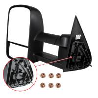 Spec'D Tuning Products - Spec-D 1999-2007 Chevrolet Silverado/Tahoe/Suburban GMC Sierra/Yukon XL Manual Adjustable & Extendable Black Cover Towing Mirrors - Image 5