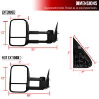 Spec'D Tuning Products - Spec-D 1999-2007 Chevrolet Silverado/Tahoe/Suburban GMC Sierra/Yukon XL Manual Adjustable & Extendable Black Cover Towing Mirrors - Image 6