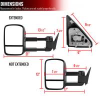 Spec'D Tuning Products - Spec-D 1988-2002 Chevrolet C/K C3500/Tahoe GMC Yukon/Suburban Manual Adjustable & Extendable Towing Mirrors - Image 6