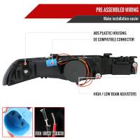 Spec'D Tuning Products - Spec-D 1990-1993 Acura Integra Factory Style Crystal Headlights w/ Amber Reflectors (Matte Black Housing/Clear Lens) - Image 5