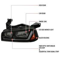 Spec'D Tuning Products - Spec-D 2006-2010 Dodge Charger Switchback Sequential LED Bar Factory Style Headlights (Matte Black Housing/Smoke Lens) - Image 6