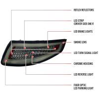 Spec'D Tuning Products - Spec-D 2005-2008 Porsche 911 997 Carrera / 2007-2009 911 997 GT3 LED Tail Lights (Chrome Housing/Smoke Lens) - Image 7