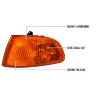 Spec'D Tuning Products - Spec-D 1992-1995 Honda Civic 2/3DR Corner Lights (Chrome Housing/Amber Lens) - Image 6