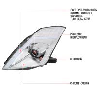 Spec'D Tuning Products - Spec-D 2006-2009 Nissan 350Z Switchback Sequential Turn Signal Animated LED Bar Projector Headlights (Chrome Housing/Clear Lens) - Image 6