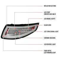 Spec'D Tuning Products - Spec-D 2005-2008 Porsche 911 997 / 2007-2009 911 997 GT3 LED Tail Lights (Chrome Housing/Clear Lens) - Image 7