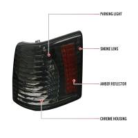 Spec'D Tuning Products - Spec-D 1993-1998 Jeep Grand Cherokee Corner Lights w/ Amber Reflectors (Chrome Housing/Smoke Lens) - Image 6