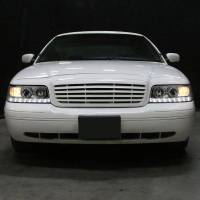 Spec'D Tuning Products - Spec-D 1998-2011 Ford Crown Victoria Projector Headlights w/ LED Light Strip (Chrome Housing/Clear Lens) - Image 7